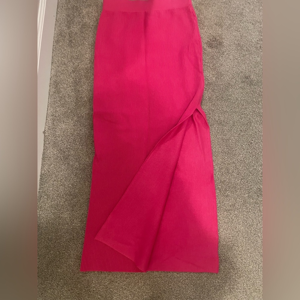 The Drop (Amazon) long knit skirt HOT PINK